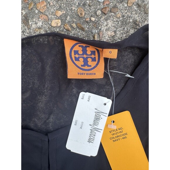 NWT Tory Burch Womens Margarete Sheer Blouse Top sz 0 - Picture 3 of 4